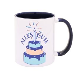 11oz Mug Navy Blue Inside - German Birthday - Allex Gute