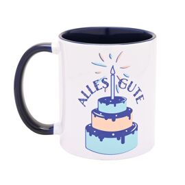 11oz Mug Navy Blue Inside - German Birthday - Allex Gute