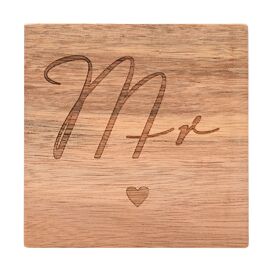 Amore 4pc Wooden Coaster Set