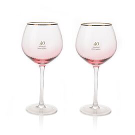 Amore Set of 2 Gin Glasses - 40th Anniversary