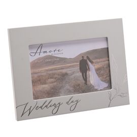 Amore Grey Photo Frame Wedding Day 6" x 4"