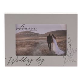 Amore Grey Photo Frame Wedding Day 6" x 4"