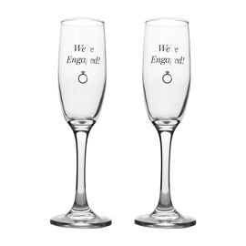 Amore Champagne Flutes Set of 2 - Engaged