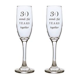 Amore Champagne Flutes Set of 2 - 30th Anniversary