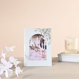 Amore White Floral Glass Arch Photo Frame 4" x 6"