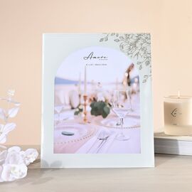 Amore White Floral Glass Arch Photo Frame 8" x 10"