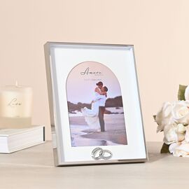Amore Box  Arch Photo Frame With Rings 5" x 7"