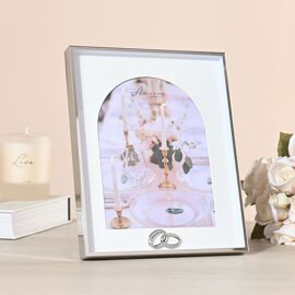 Amore Box  Arch Photo Frame With Rings 6" x 8"