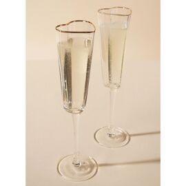 Amore Set of 2 Heart Shaped Flute Glasses