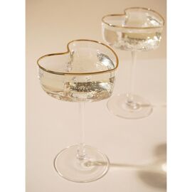 Amore Set of 2 Heart Shaped Martini Glasses