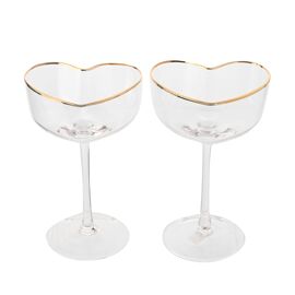 Amore Set of 2 Heart Shaped Martini Glasses
