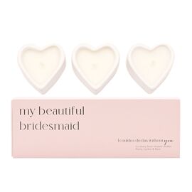 Amore Set Of 3 Heart Candles - Bridesmaid
