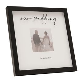 Amore Black Wide Frame 'Our Wedding' 4" x 4"