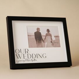Amore Black Wide Frame 'Our Wedding' 6" x 4"