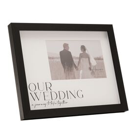 Amore Black Wide Frame 'Our Wedding' 6" x 4"