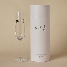 Amore Champagne Flute Black Words - Mrs