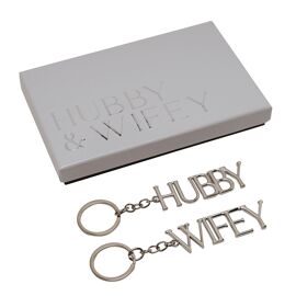 Amore Set of 2 Keyrings - Hubby & Wifey