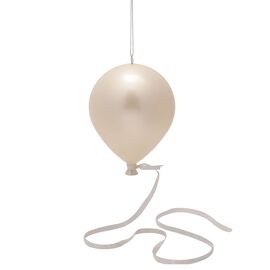 **MULTI 12**White Plastic Balloon With Ribbon W100mm x H130mm