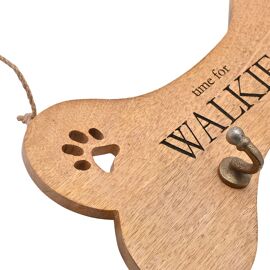 **MULTI 4** Best of Breed Paw Prints Mango Wood Dog Lead Holder