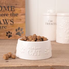 Best of Breed Paw Prints Small Cat Bowl - "The Best Cat"