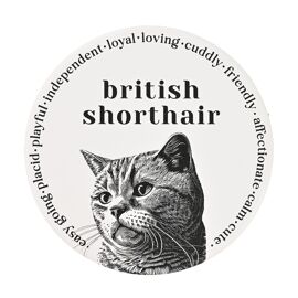 Best of Breed Ceramic Round Coaster - Shorthair Cat