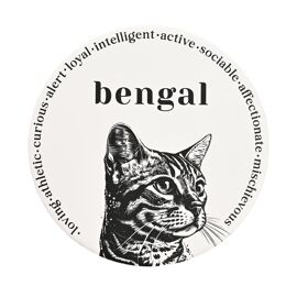Best of Breed Ceramic Round Coaster - Bengal Cat