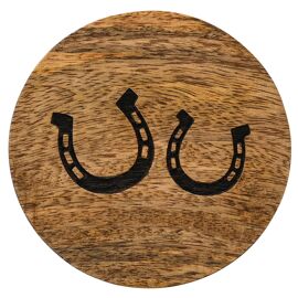 Best of Breed Set of 4 Mango Wood Horseshoe Coasters