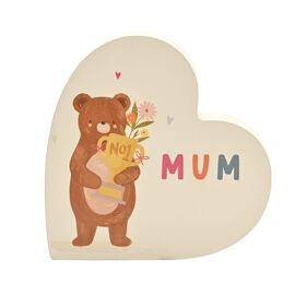 **MULTI 3** Bear Hugs Heart Shaped Plaque - Mum