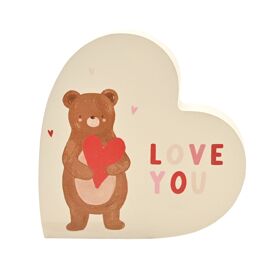 **MULTI 3** Bear Hugs Heart Shaped Plaque - Love You
