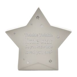Bambino Star Shaped Resin Money Box "Twinkle Twinkle" 15cm