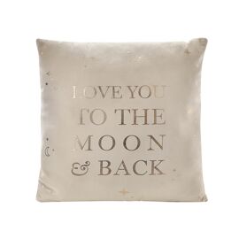 Bambino Velvet Square Cushion Moon & Back 40cm