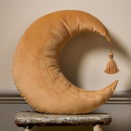 Bambino Velvet Moon Cushion 36cm Mustard