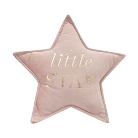 Bambino Little Star Velvet Cushion 30cm Blush