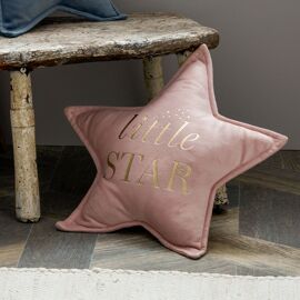 Bambino Little Star Velvet Cushion 30cm Blush