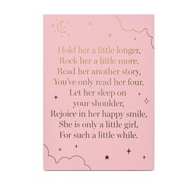 Bambino Wooden Standing Plaque "Little Girl" 18x13cm