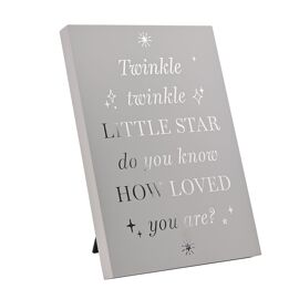 Bambino Wooden Standing Plaque "Twinkle" 18x13cm