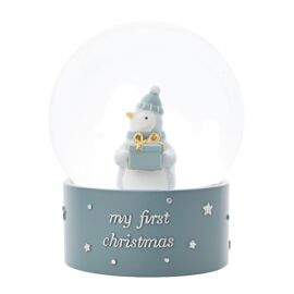 Bambino 'My First Christmas' Penguin Water Globe Blue