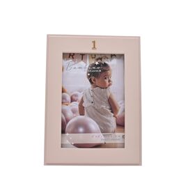 Bambino 1st Birthday Resin Photo Frame Pink  4" x 6"