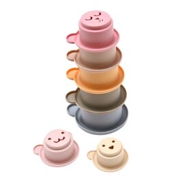 Bambino Silicone Stacking Bear Cups - Multicolour