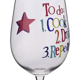 Brightside Wine Glass Cook Drink Repeat