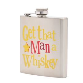 Brightside Stainless Steel 6oz Hip Flask - Get That Man a Whiskey