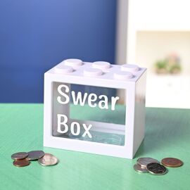 Bank Blox Personalisable Money Box with Full Alphabet Sticker Sheet - White