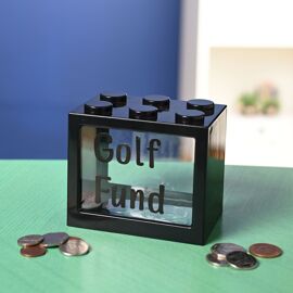 Bank Blox Personalisable Money Box with Full Alphabet Sticker Sheet - Black