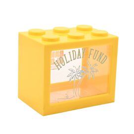 Bank Blox Yellow Money Box - Holiday Fund
