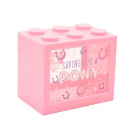Bank Blox Pink Money Box - Saving for a Pony