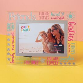 Cheerfull Glass Photo Frame 3D Word 6" x 4" - Friends