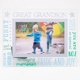 Cheerfull Glass Photo Frame 3D Word 6" x 4" - Great Grandson