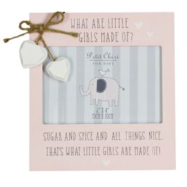 Petit Cheri Frame with Hearts "Little Girls" 6" x 4"