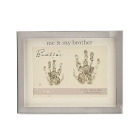 Bambino Silver col. Hand Print Frame  Me & My Brother 7"x5"