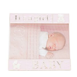 Hello Baby Silverplated Frame & Enamel Photo Frame - Baby Pink